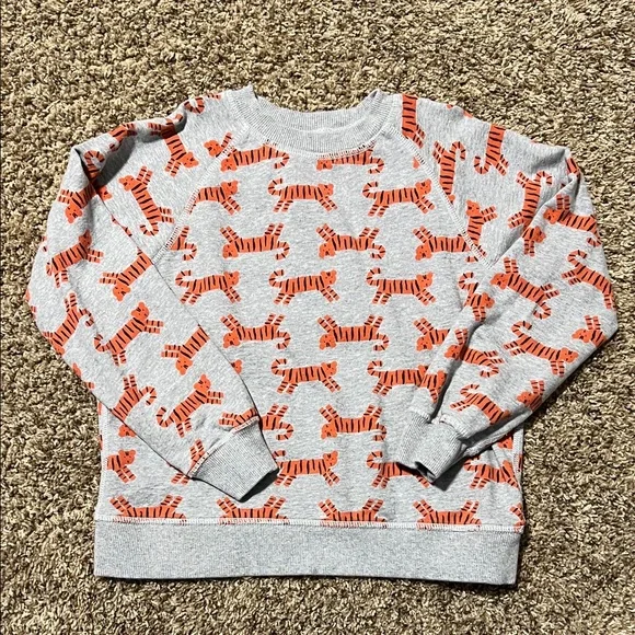 Hanna Andersson Gray and Orange Tiger Sweatshirt - Picture 1 of 3